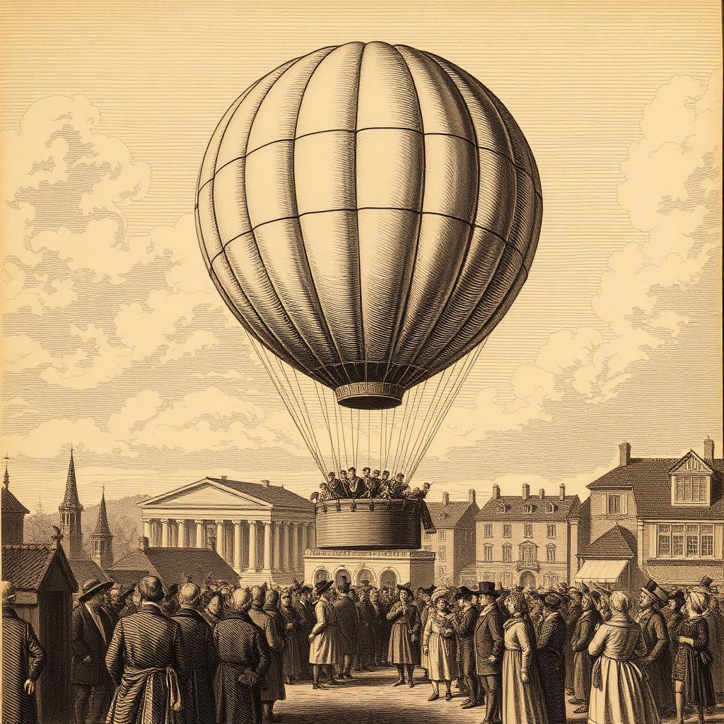 Annonay, 4 juin 1783 — le premier envol public d'une montgolfière.