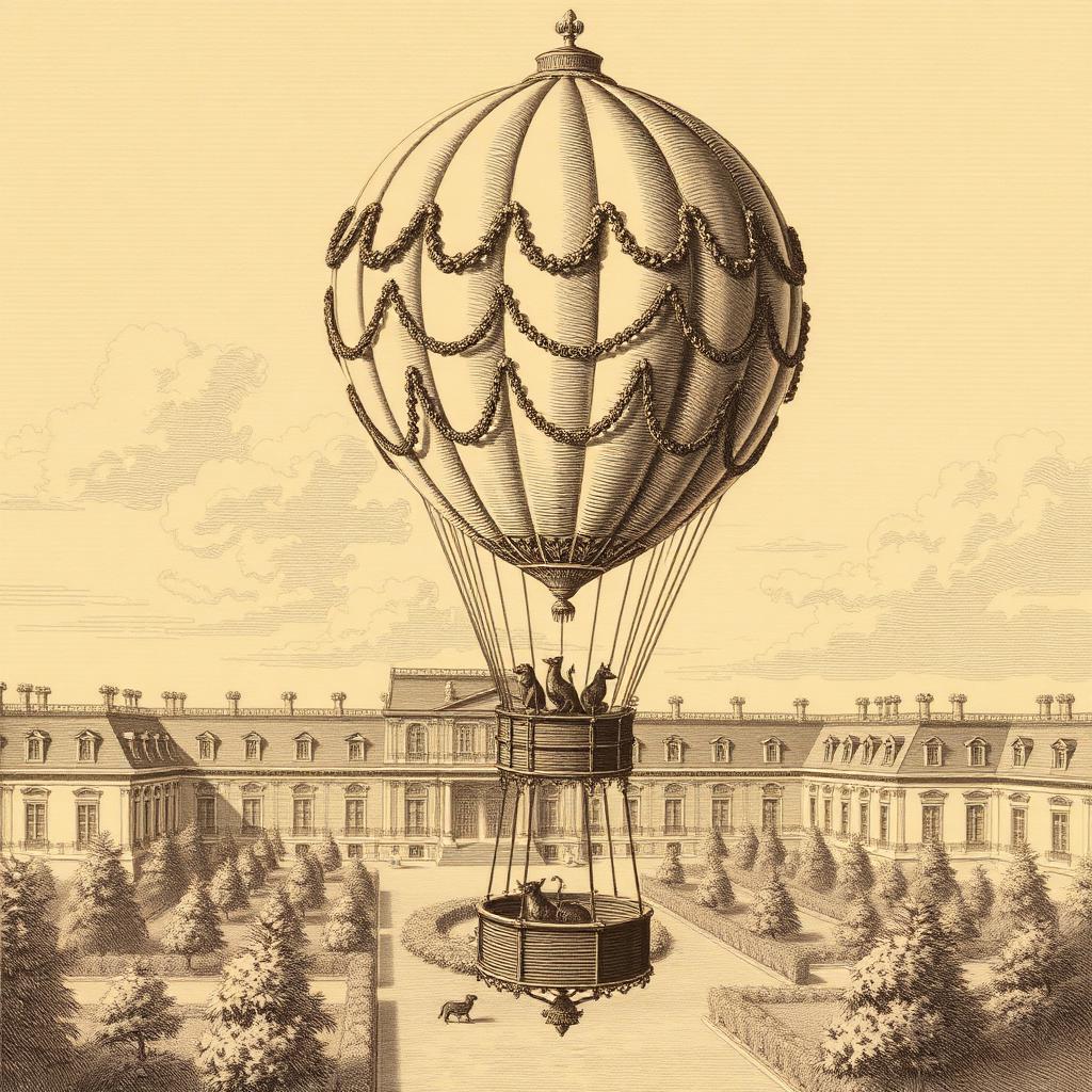 Versailles, 19 septembre 1783 — un mouton, un canard et un coq passagers.